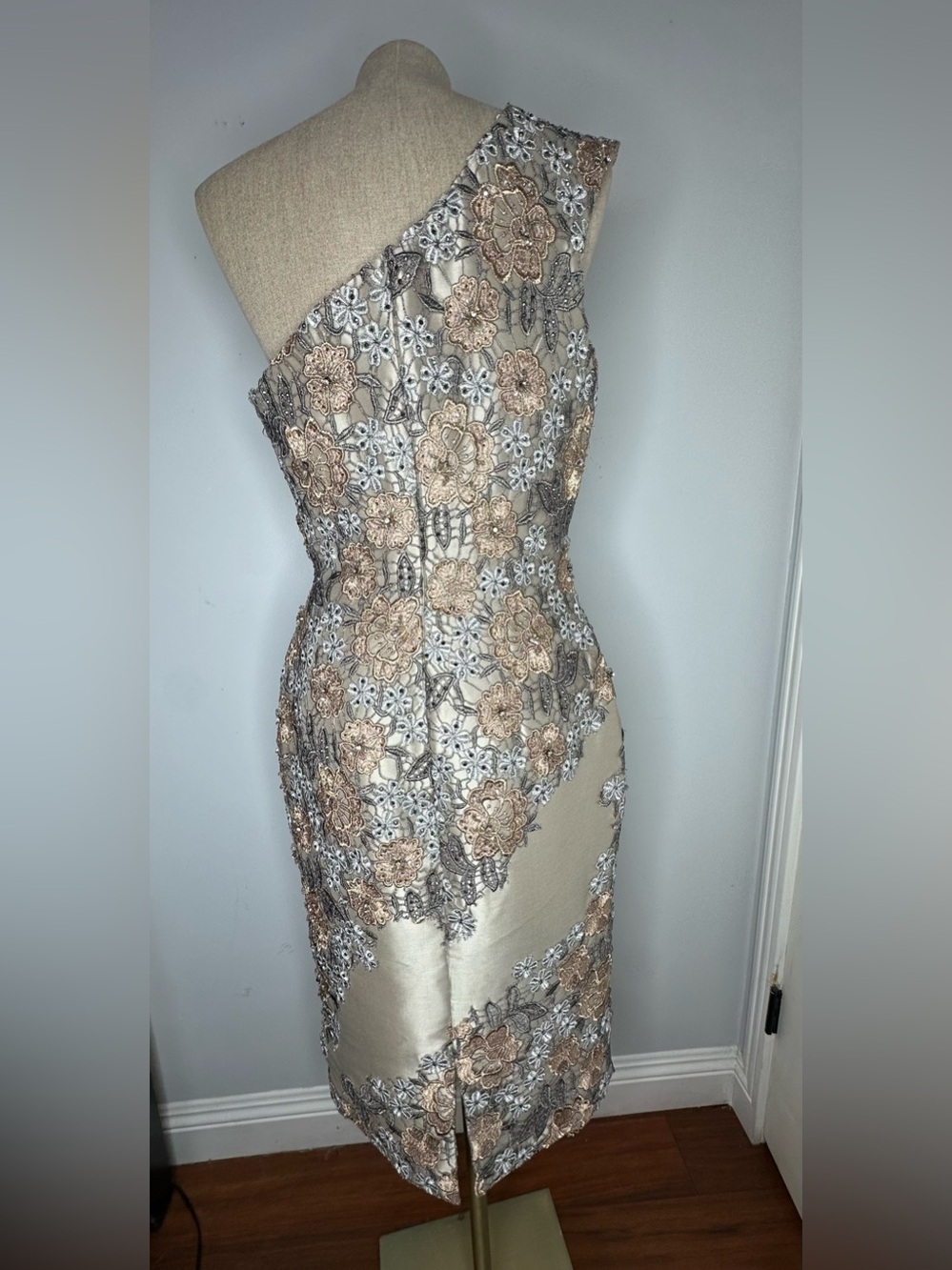 Terani Couture - One Shoulder Floral Cocktail Dress - Picture 7 of 16